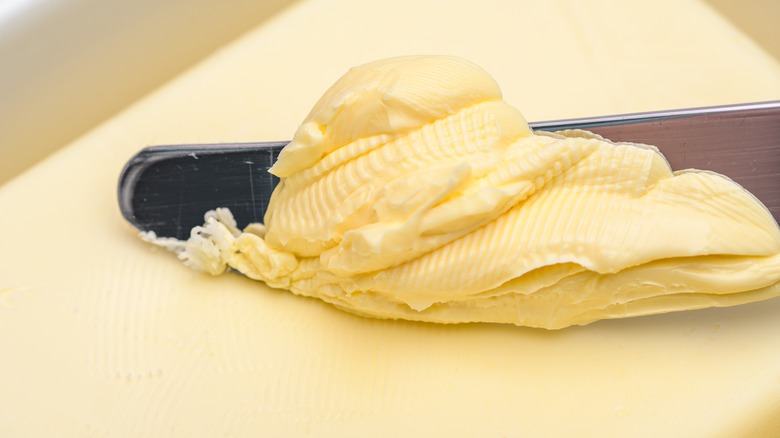 Close up of spreadable butter