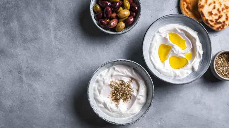 Dip ingredients in bowls