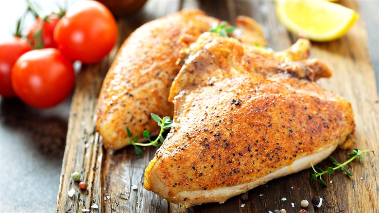 Bone-in skin-on chicken breasts 