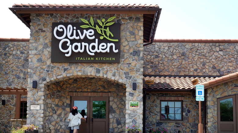 customer entering olive garden