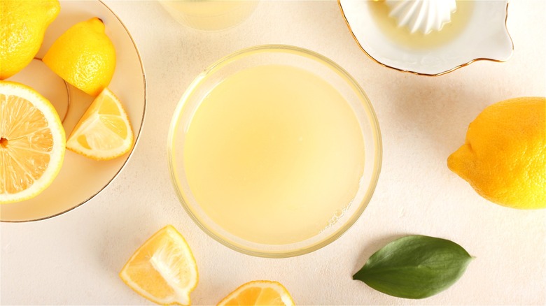 Lemon juice and lemon segments