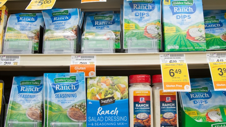 ranch seasoning packets on shelf