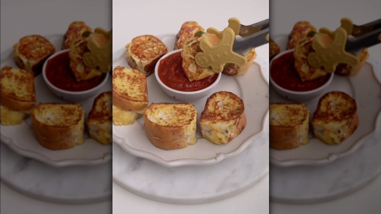 TikTok screenshot of pizza French toast