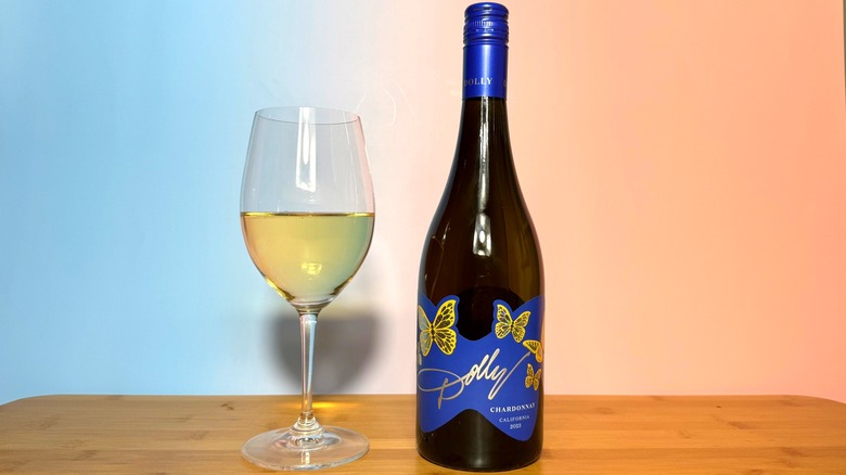 Dolly Chardonnay bottle and glass