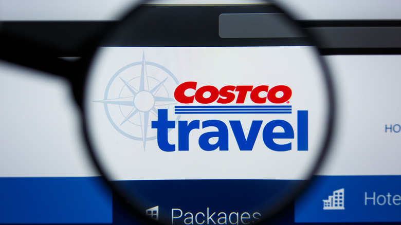 Costco Travel webpage magnifying glass