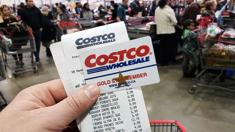 Costco receipt with membership card