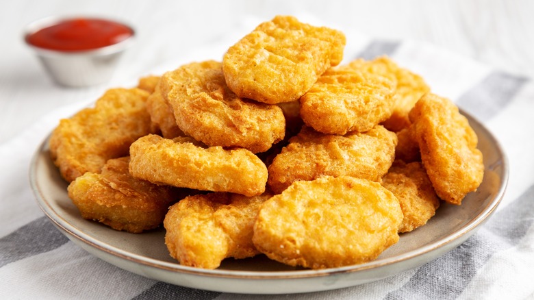 Chicken nuggets on plate