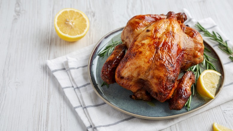 Roast chicken with lemon and herbs