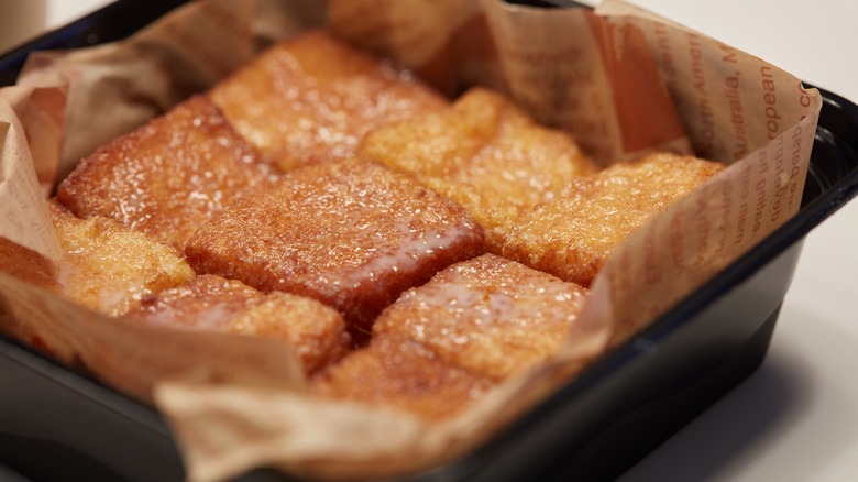 French toast squares in pan