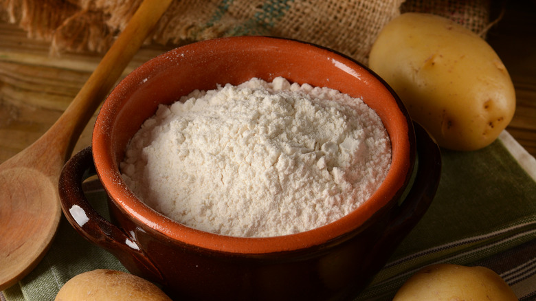 Potato powder in a bowl