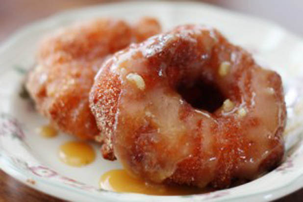 Apple Beignets with Caramel Sauce