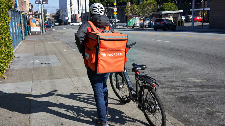 DoorDash employee on bike