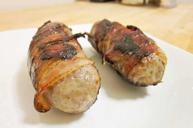 Bacon-Wrapped Bratwurst