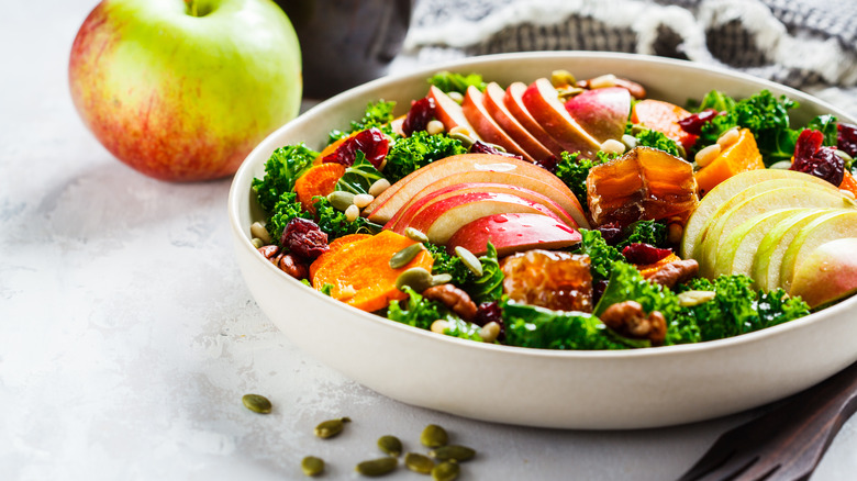 an apple salad in a bowl