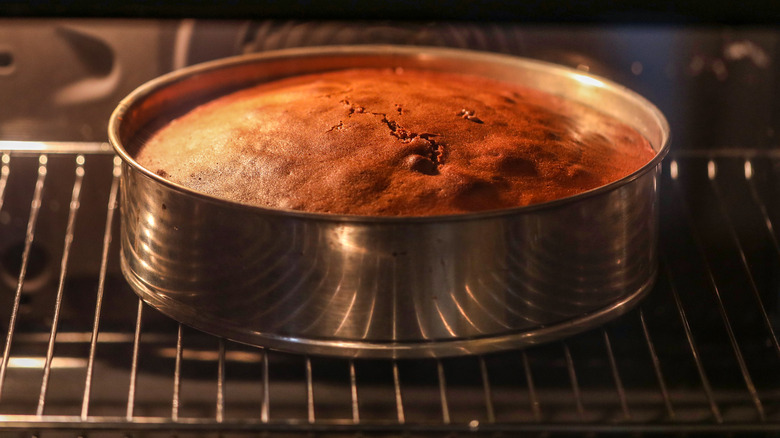 Cake in oven