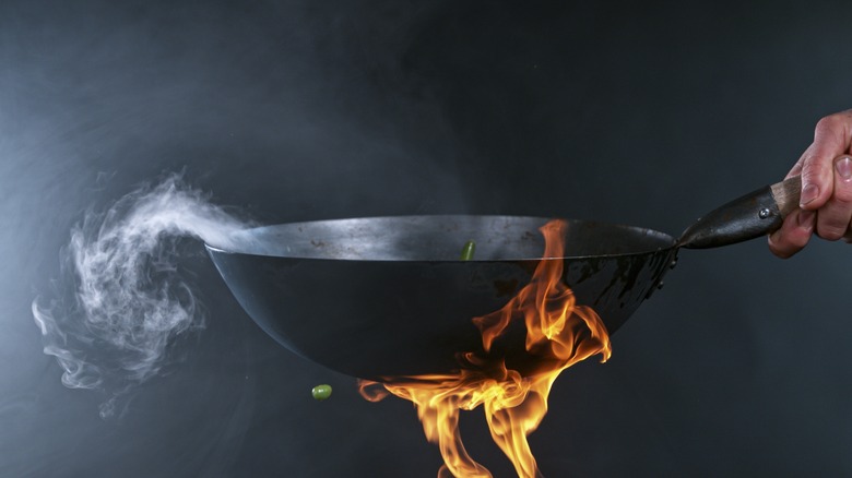 a steaming wok