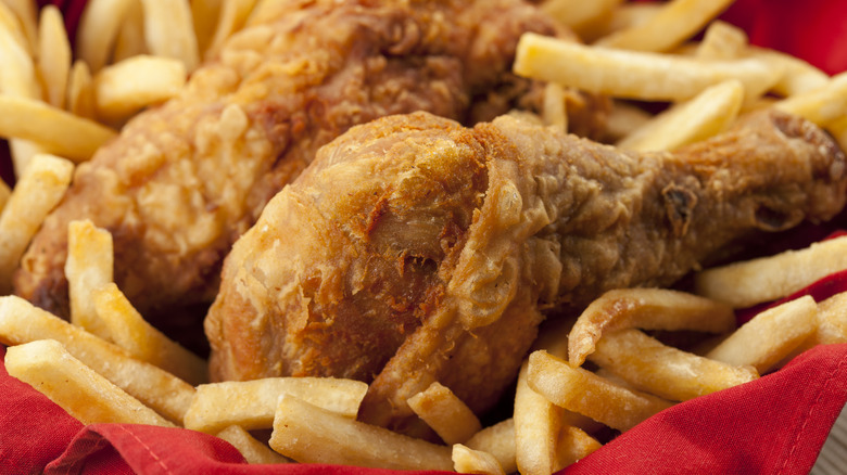 Fried chicken and french fries