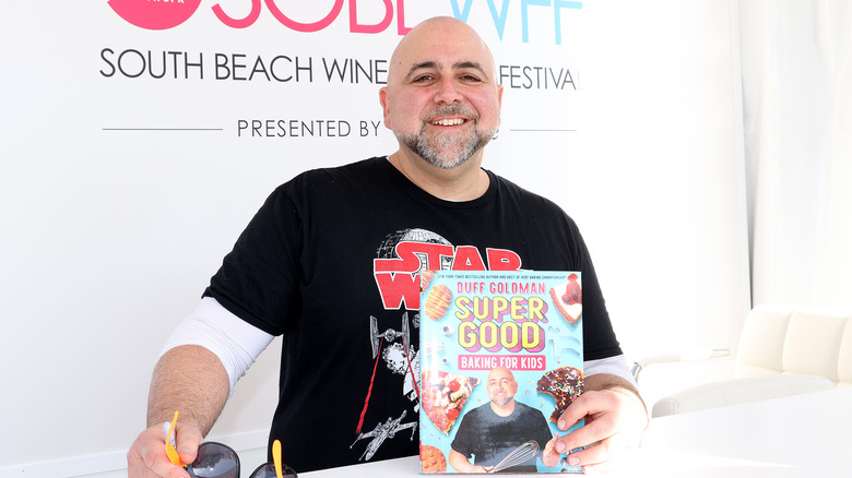 Duff Goldman with kids cookbook