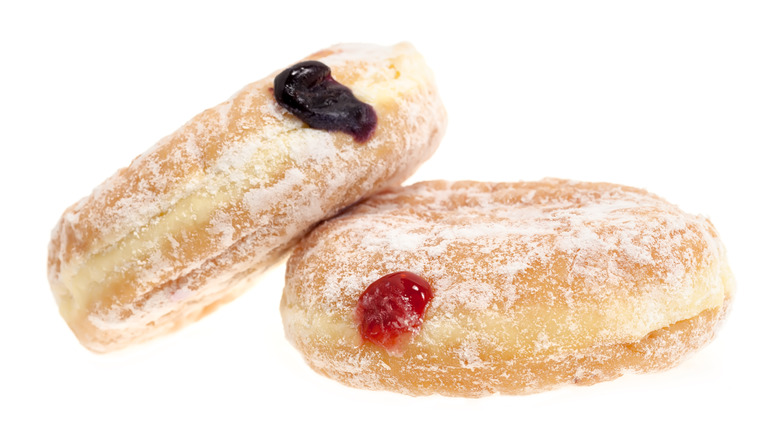 two donuts with jelly filling