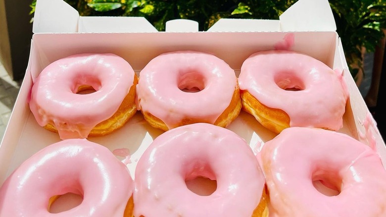 Dunkin' strawberry frosted donuts