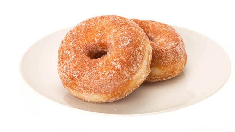 two sugared donuts