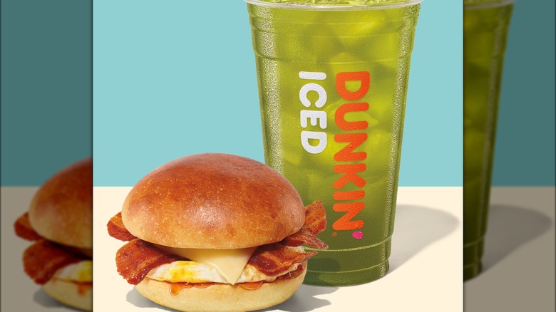 Dunkin hot honey sandwich and drink