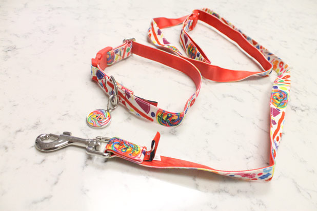 Dylan's Candy Bar Dog Lead, $18, and Collar, $15