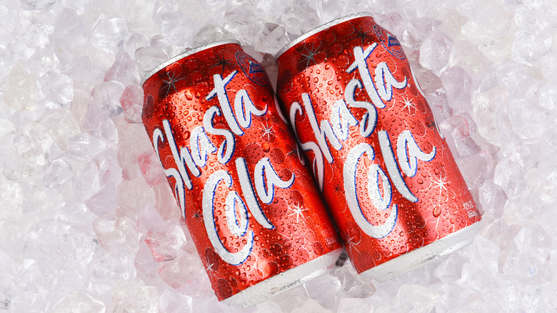 Shasta cola cans on ice