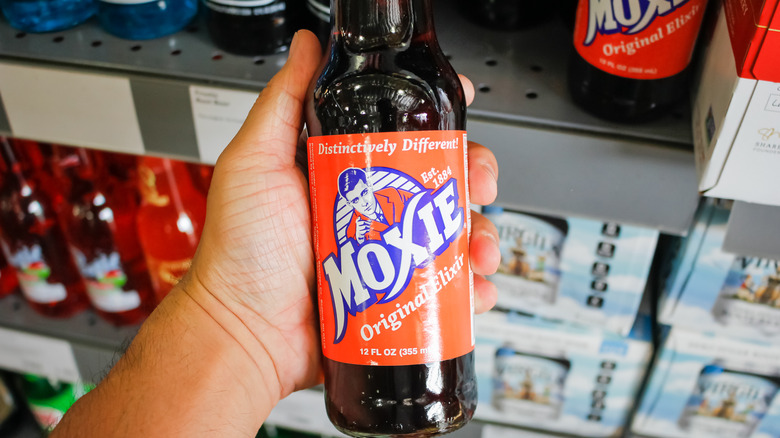 Bottle of Moxie soda
