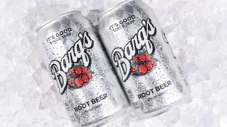 Cans of Barq's root beer