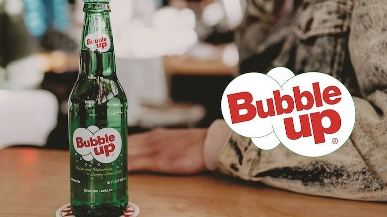 Bottle of Bubble Up soda