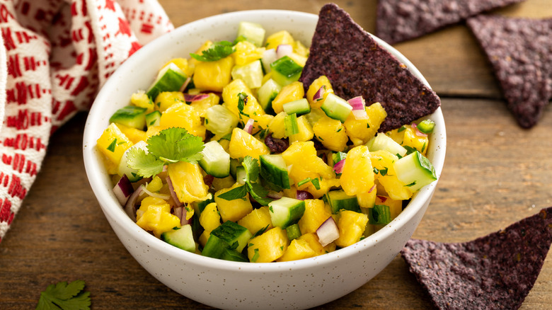 Pineapple salsa in a bowl