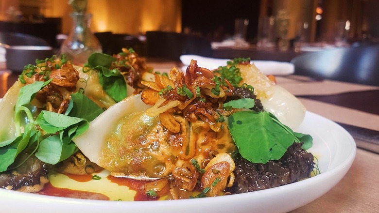 Spring Pea Potstickers with Morel Mushrooms and Soy-Lime Ginger Sauce