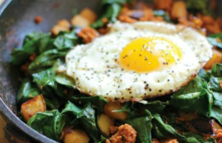 Chorizo, Sweet Potato, and Kale Hash