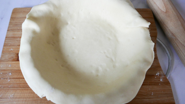 pie crust dough in pan