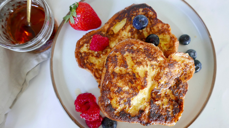 brioche french toast on plate 