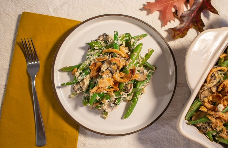 Creamy Green Bean and Tofu Vegan Casserole 