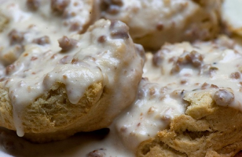 Cheesy Biscuits and Gravy Casserole 