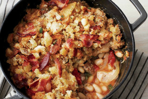 Sausage, Chicken, and White Bean Gratin