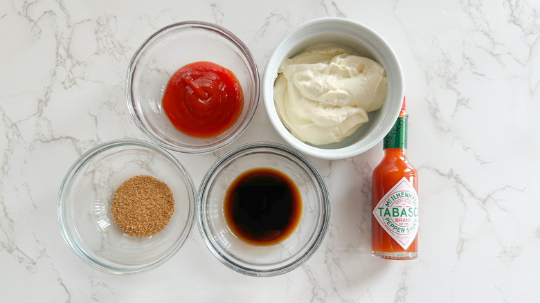 ingredients for sauce on counter