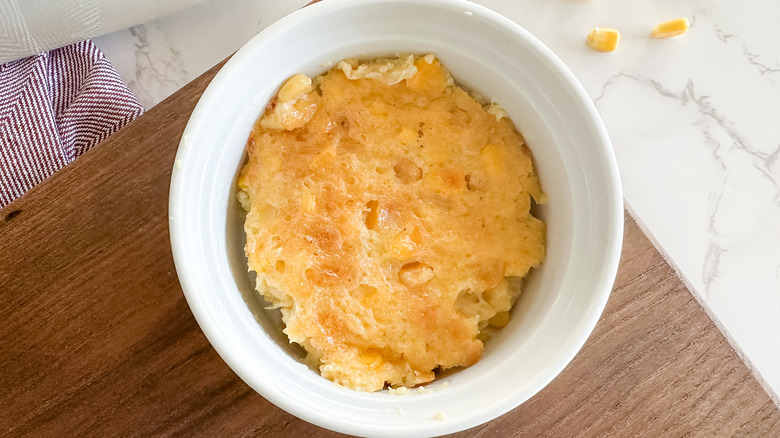 bowl of corn pudding