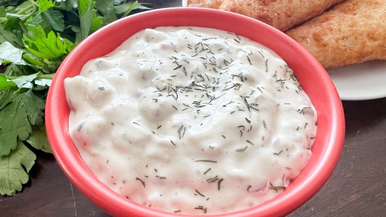 tartar sauce in small bowl