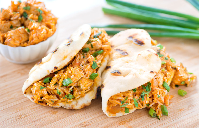 Mini Naan Butter Chicken and Rice Tacos