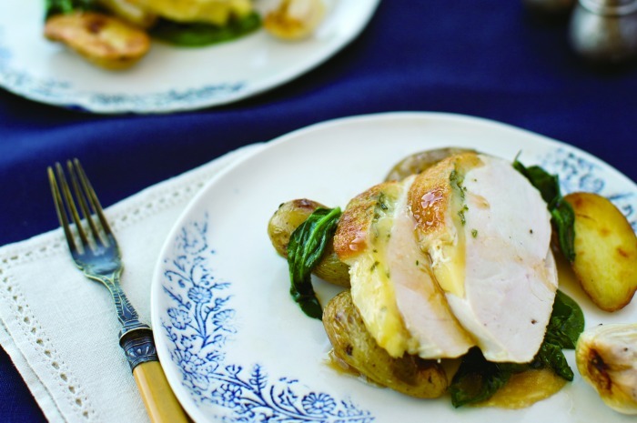 Roasted Breast of Chicken Stuffed with Fontina and Rosemary