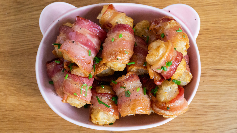 Honey Bacon-Wrapped Tater Tots