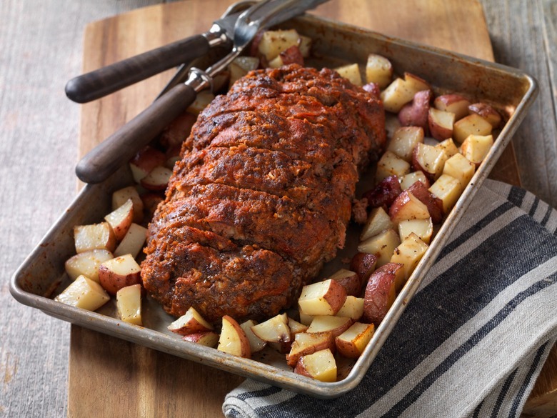 Easy Sheet Pan Meatloaf and Potatoes