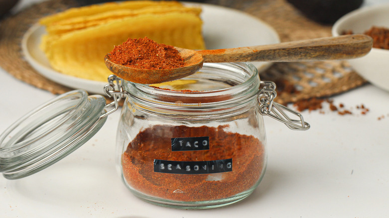 jar of seasoning with spoon