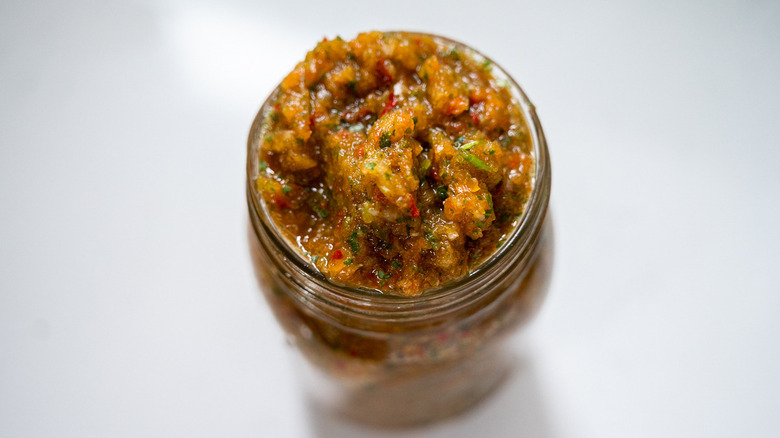 sofrito in glass jar