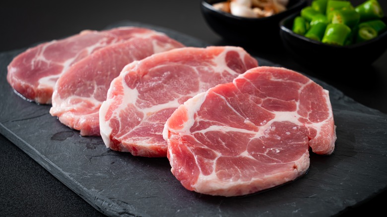 raw boneless pork chops