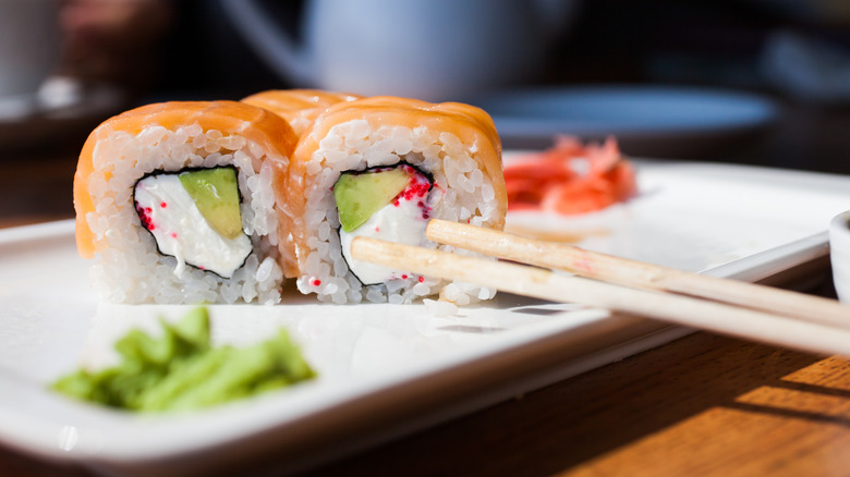 sushi pieces on plate